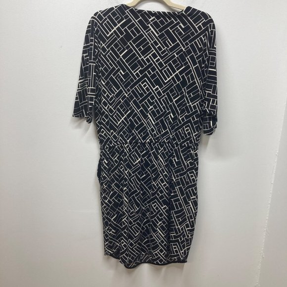 Lauren Ralph Lauren black white career-wear dress pockets tie waist large - Picture 10 of 12